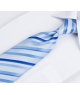 Coffret Dallas - Cravate bleu ciel à rayures bleu électrique et bleu roi