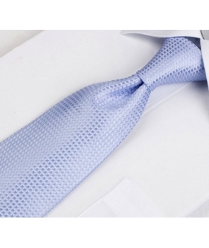 Coffret Pretoria - Cravate bleutée aux nuances parme clair à motifs carrés