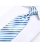 Coffret Vancouver - Cravate à rayures blanches, bleu ciel et bleu marine