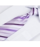 Coffret Nouvelle-Orléans - Cravate parme à rayures blanches, violettes claires et foncées