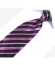 Coffret Alexandrie - Cravate prune à rayures pourpres, blanches et noires