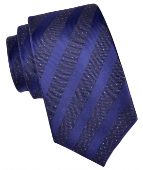 Coffret Oslo - Cravate bleu lavande avec rayures bleu-violet et petits carrés blancs